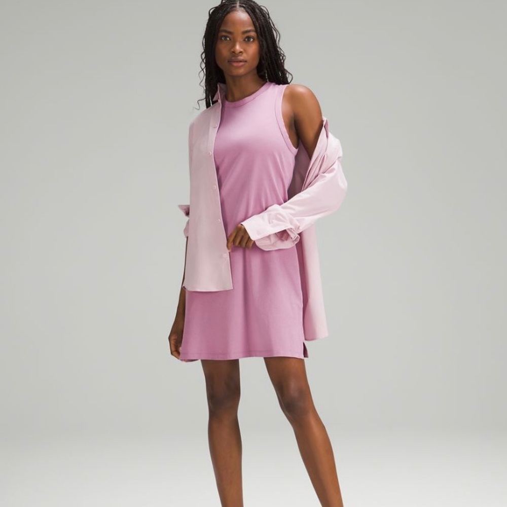 Classic-Fit Cotton-Blend Dress In Velvet Dust